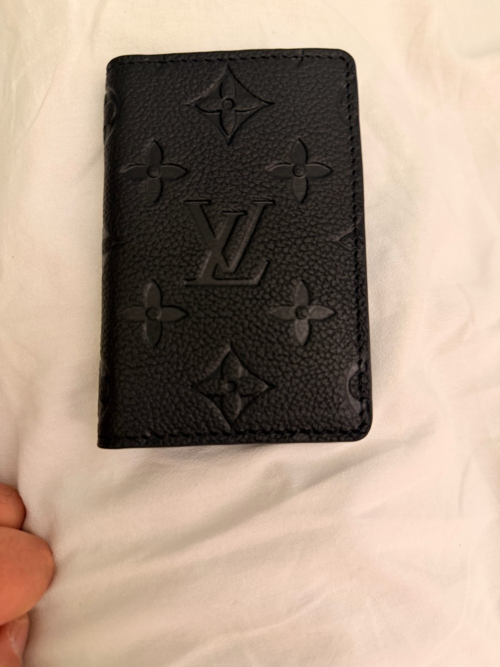 Louis Vuitton Black Embossed Monogram Card Case - Picture 7 of 7